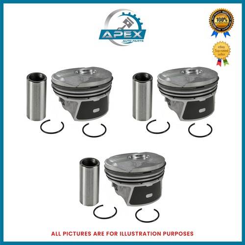 Piston with ring set - with, for